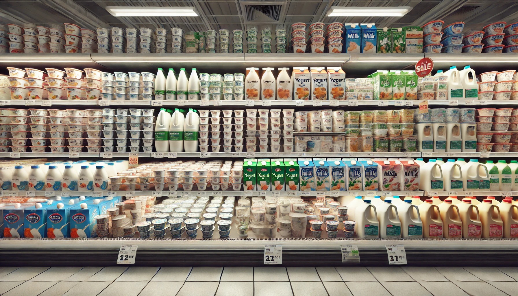 スーパーの乳製品売り場