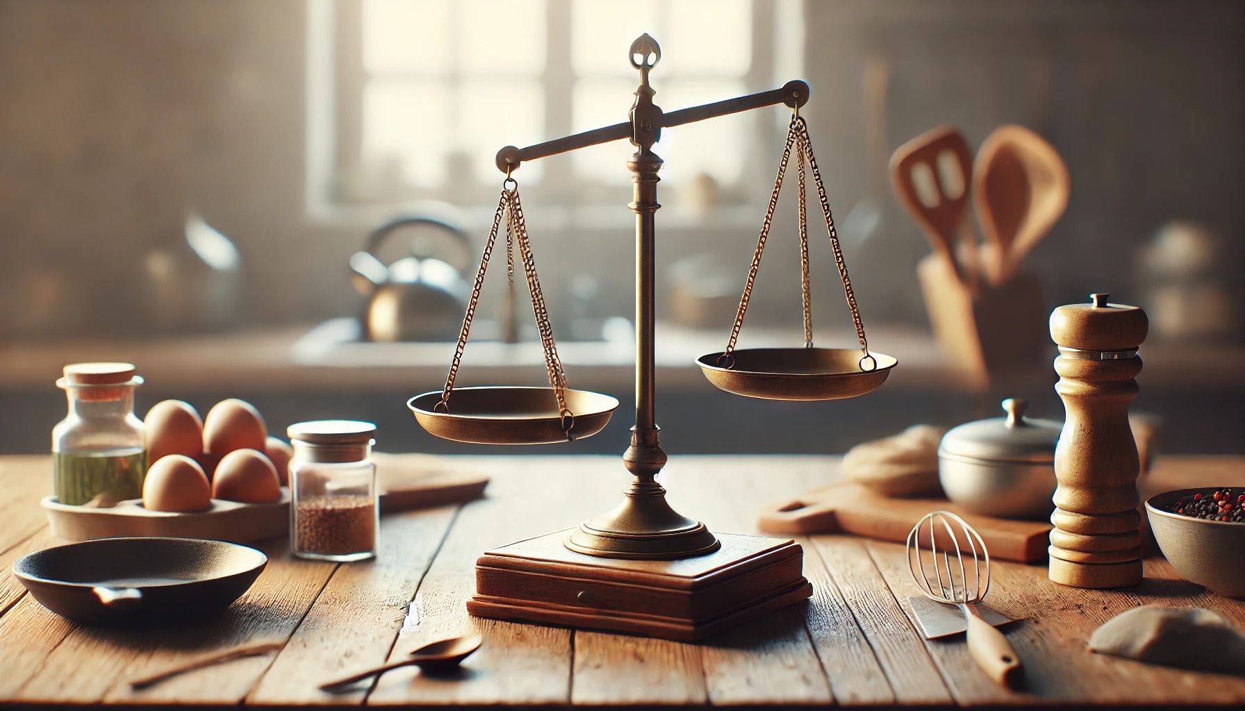 テーブルの上の天秤、どっちにするのか比較