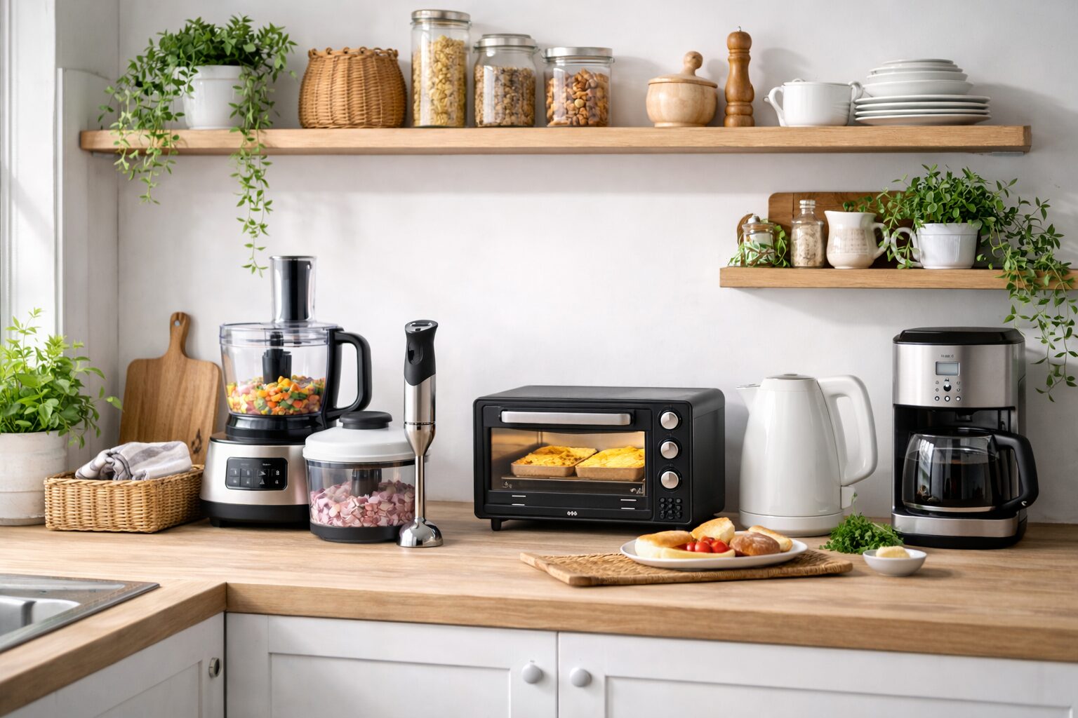 トースターやポット、ブレンダーなどのおしゃれな見せる収納