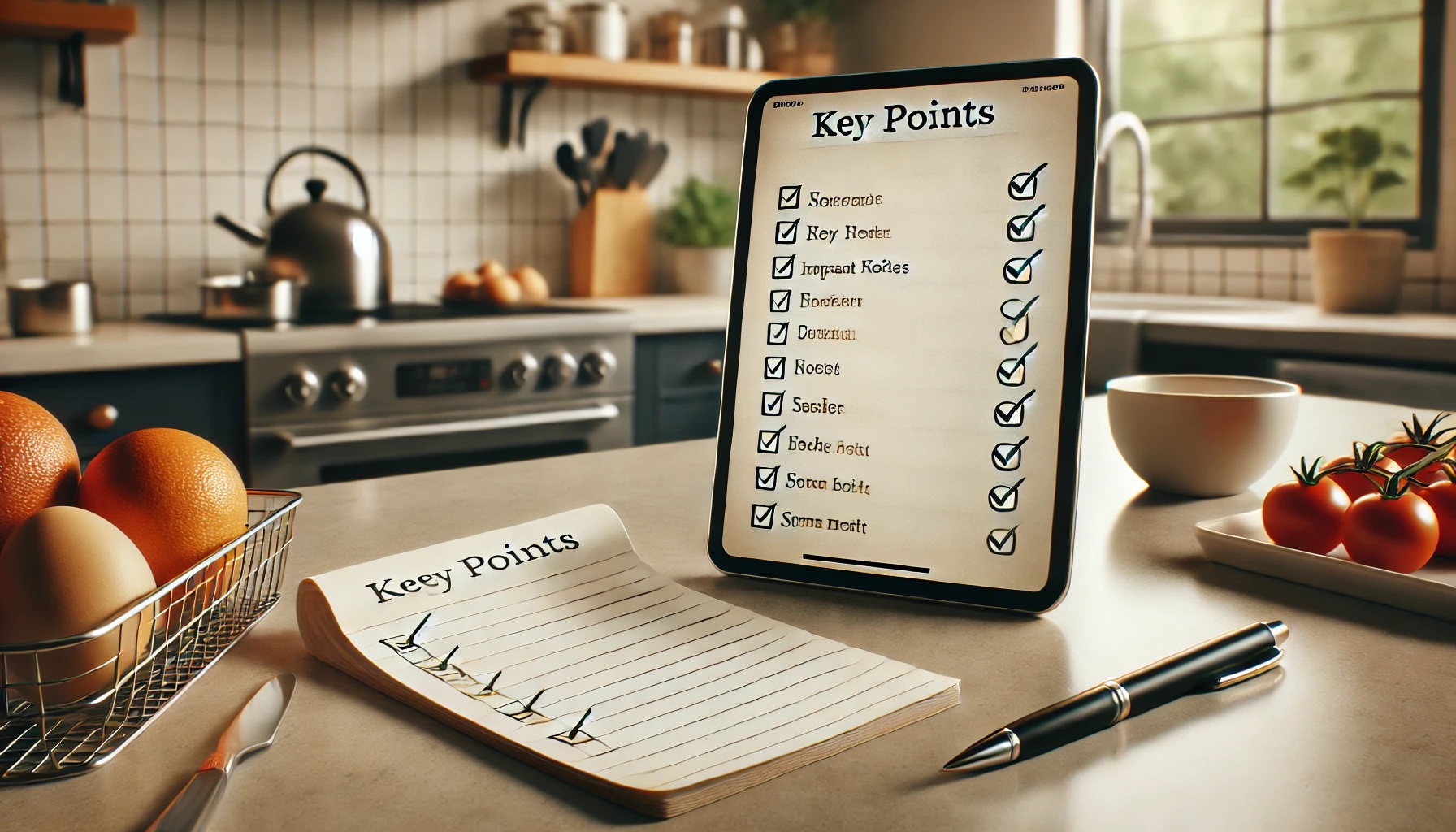 ポイントや要点が書かれたメモ