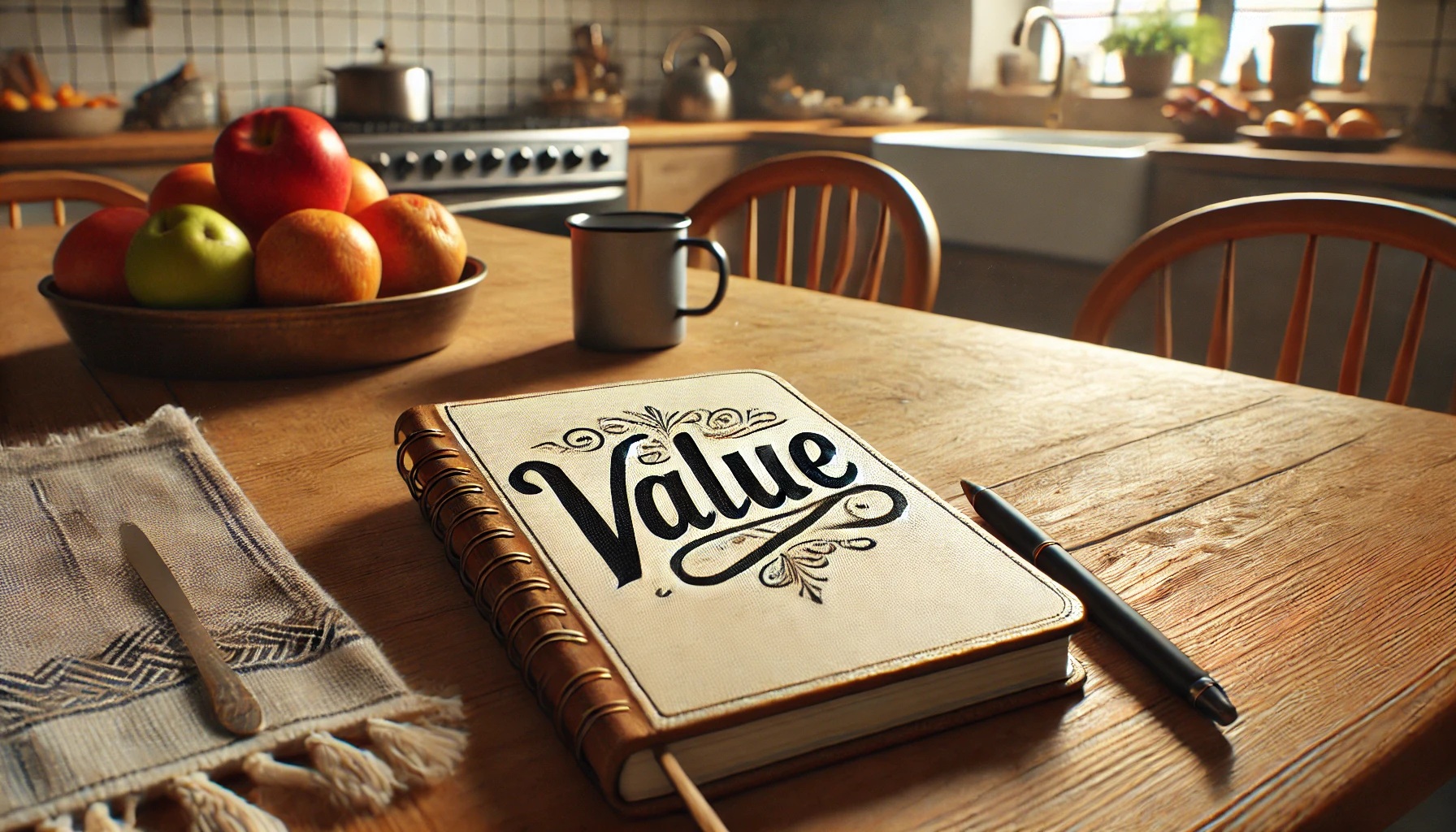 価値、valueと書かれたノート