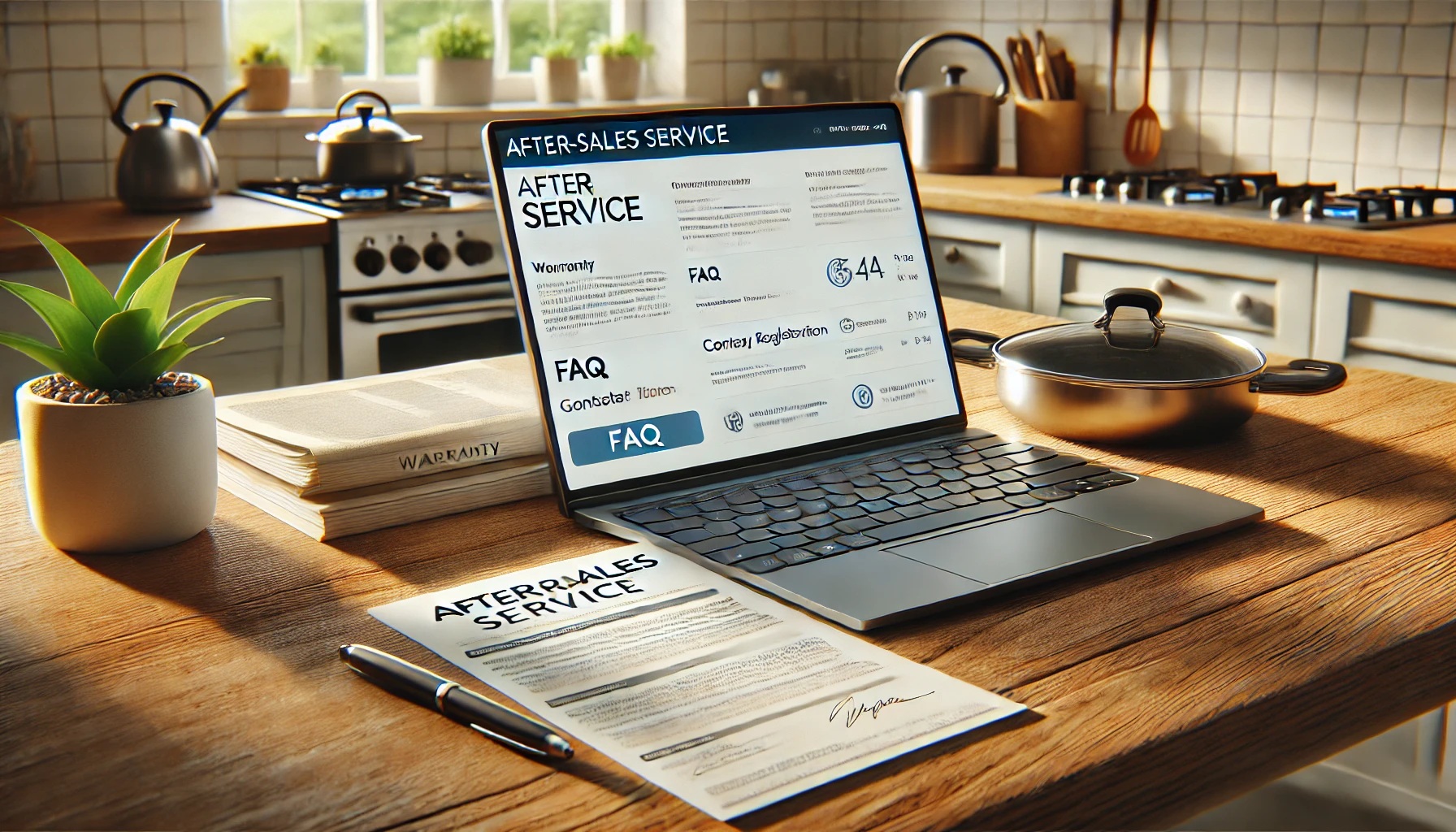 修理やアフターサービスを受けられる保証書とHP画面