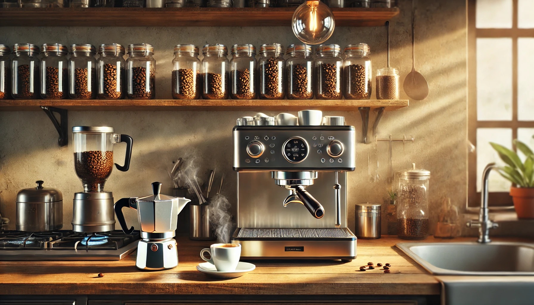 エスプレッソマシンがあるキッチン